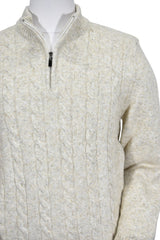 936 Pierce Ecru Cable Quarter Zip