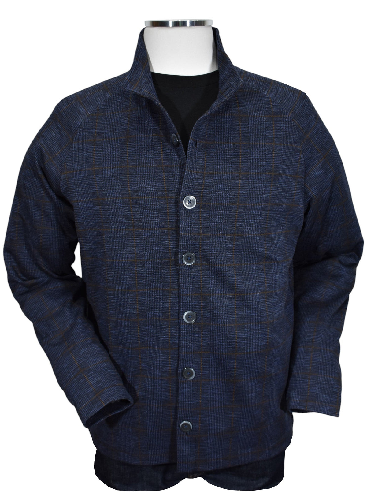 946J Garda Indigo Plaid Cardigan