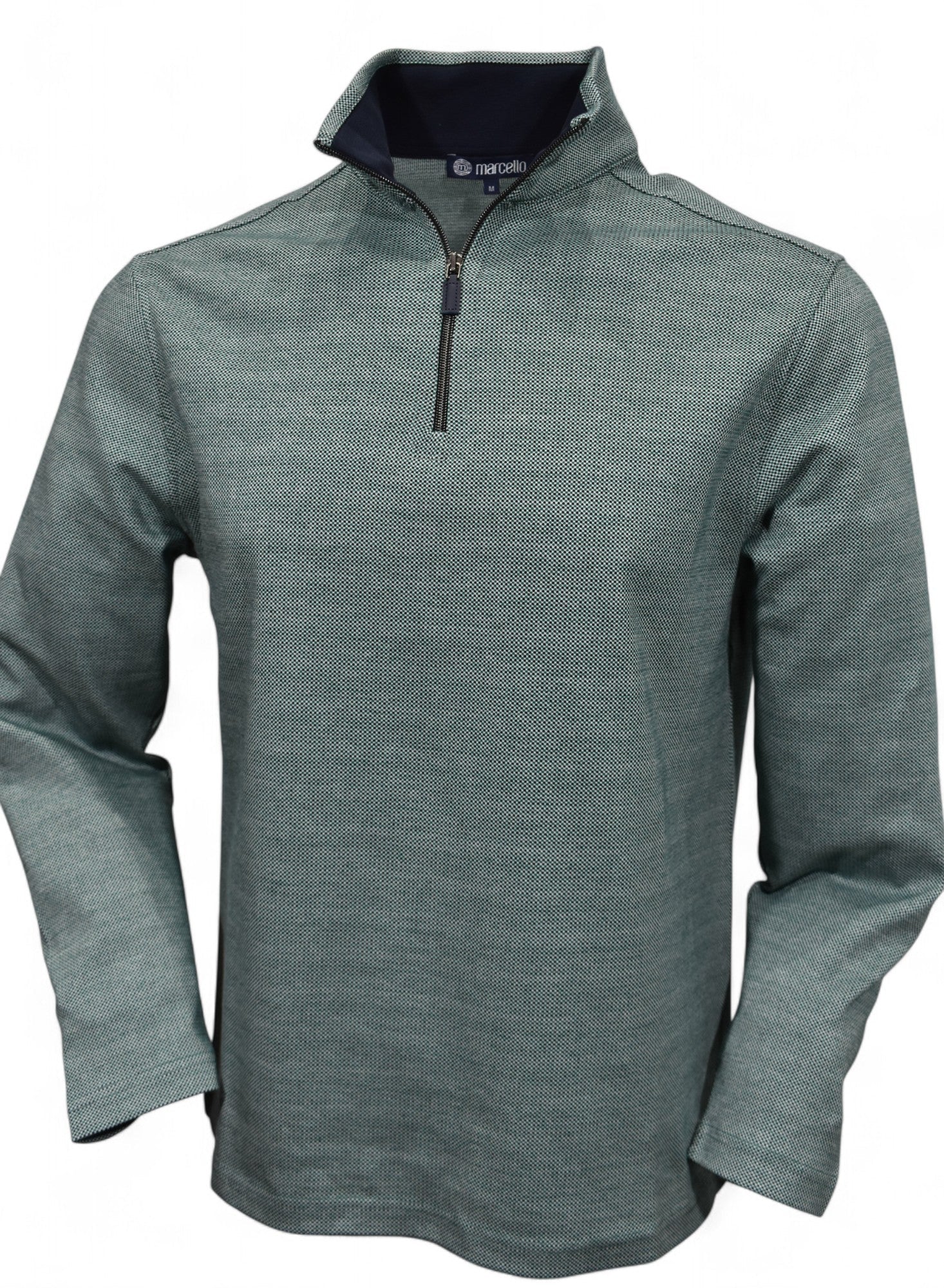 947 Verde Green Check Quarter Zip
