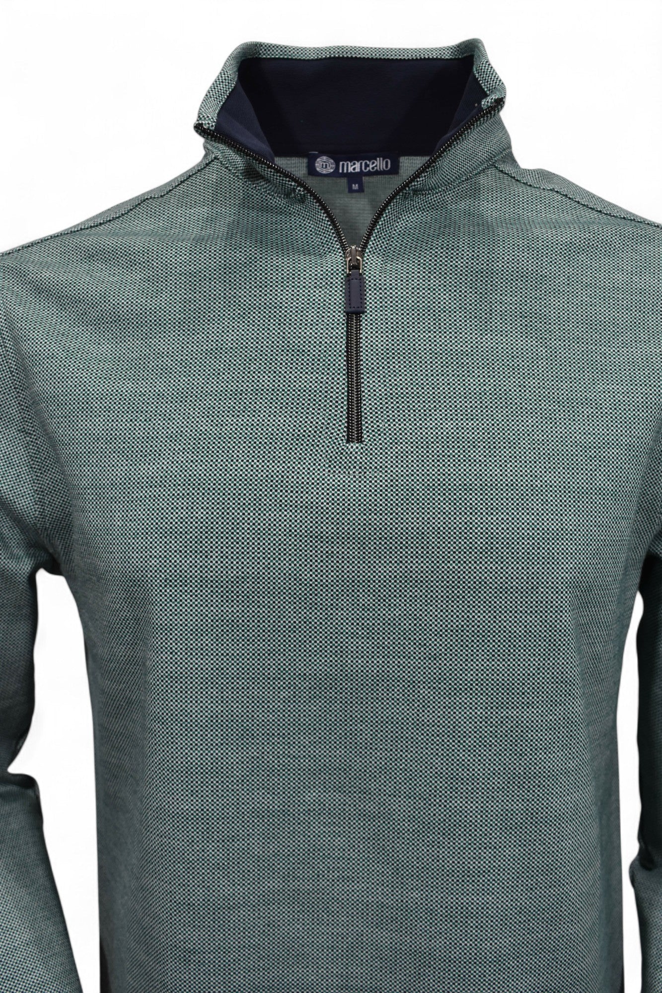 947 Verde Green Check Quarter Zip