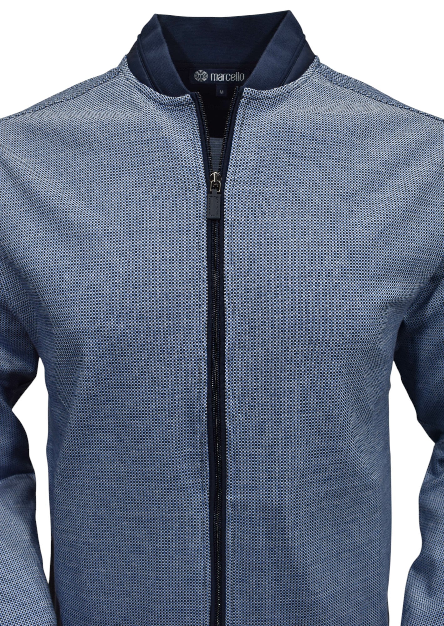 953J Navy Check Orleans Cardigan