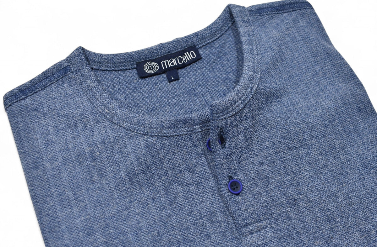966 Knit Texture Henley