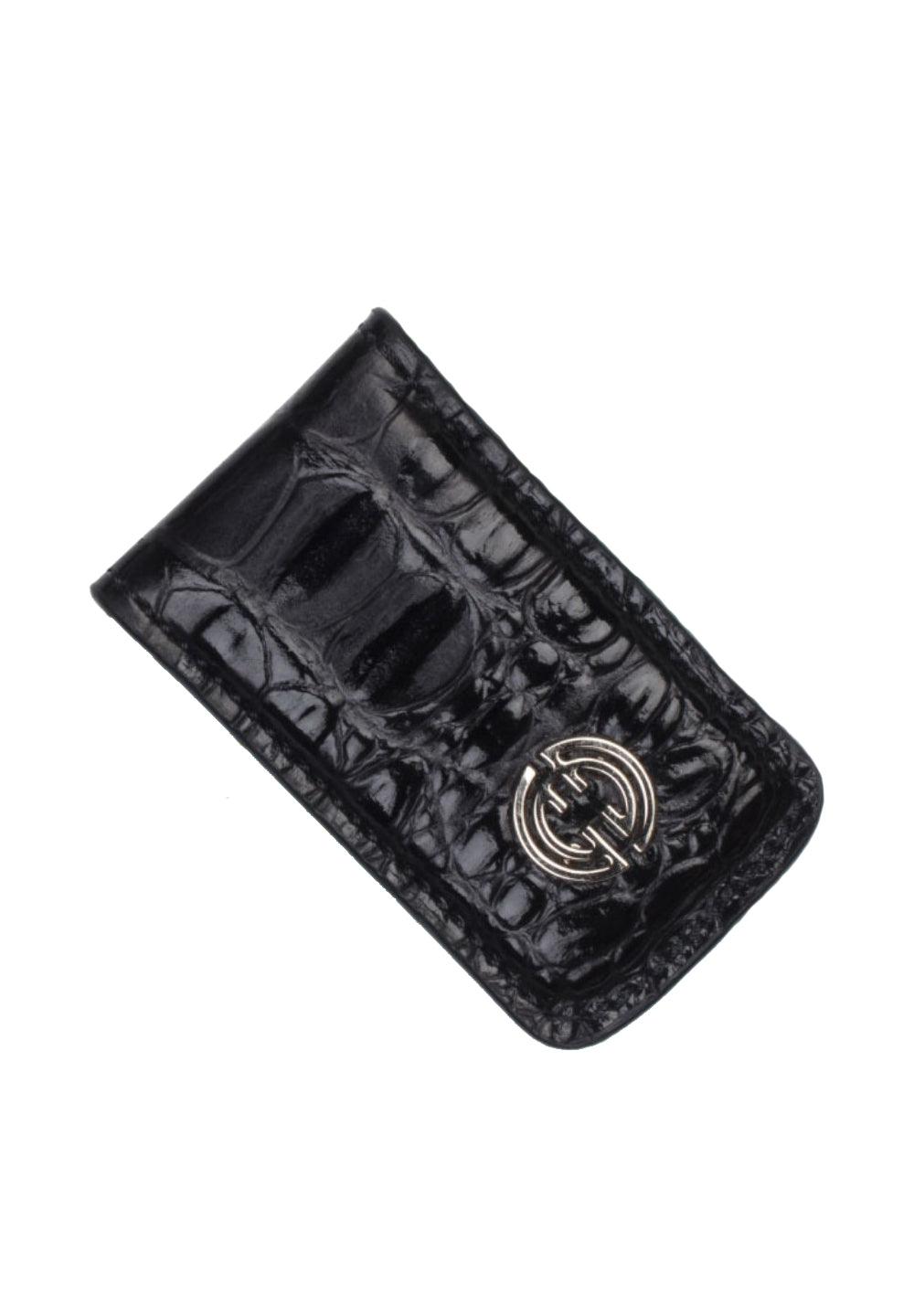 AM001 Black Hornback Croc Money Clip