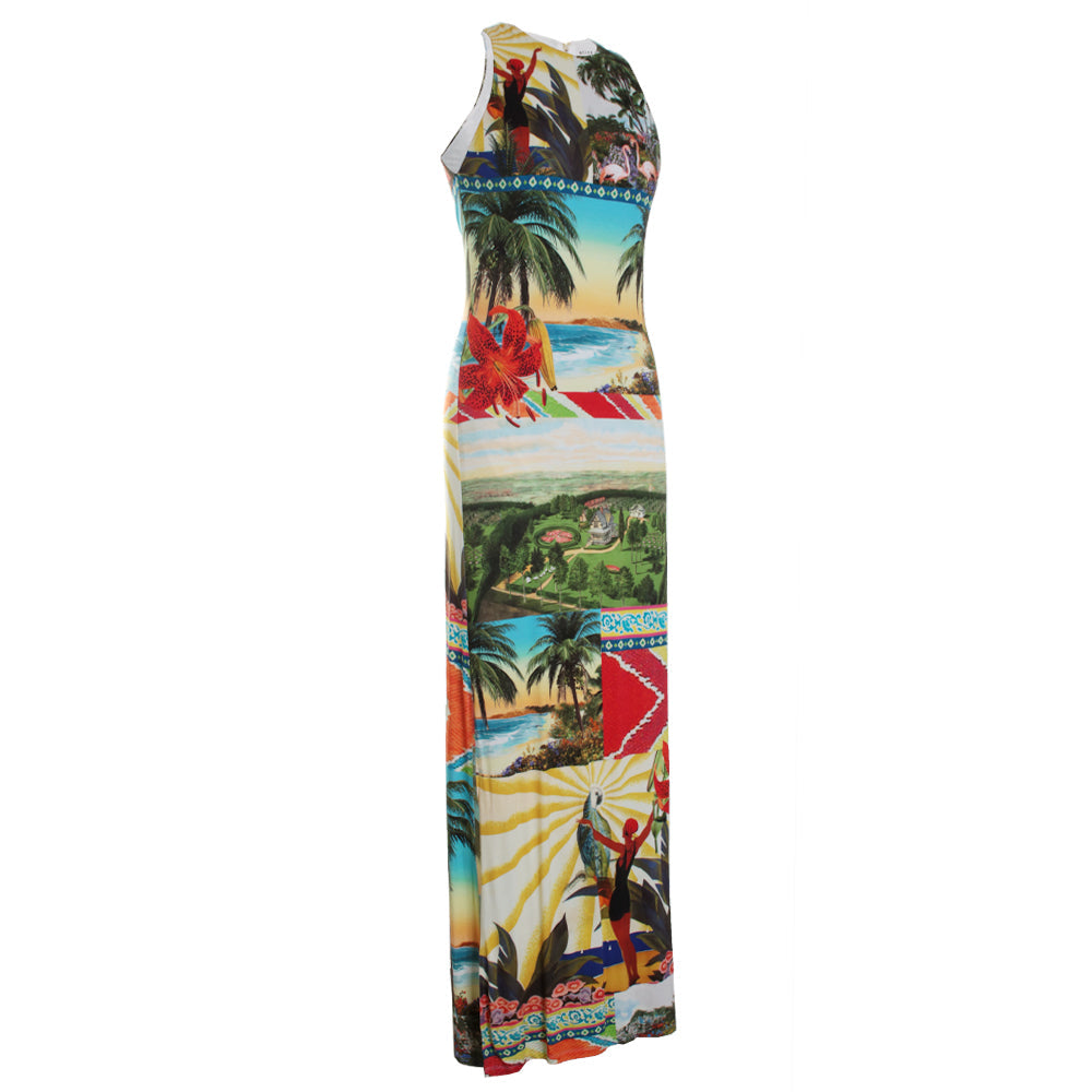 Pania Racer Neck Maxi Dress