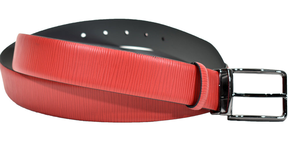 B09 Marcello Men's Red Stamped Epi Leather Belt
