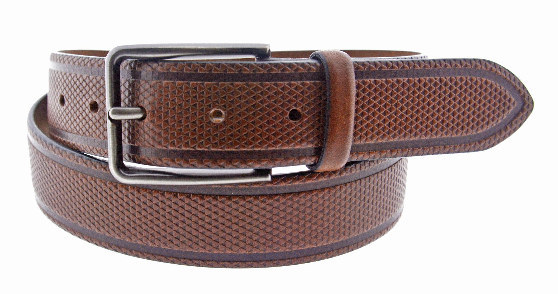B21 Cognac Perf Stamp Belt