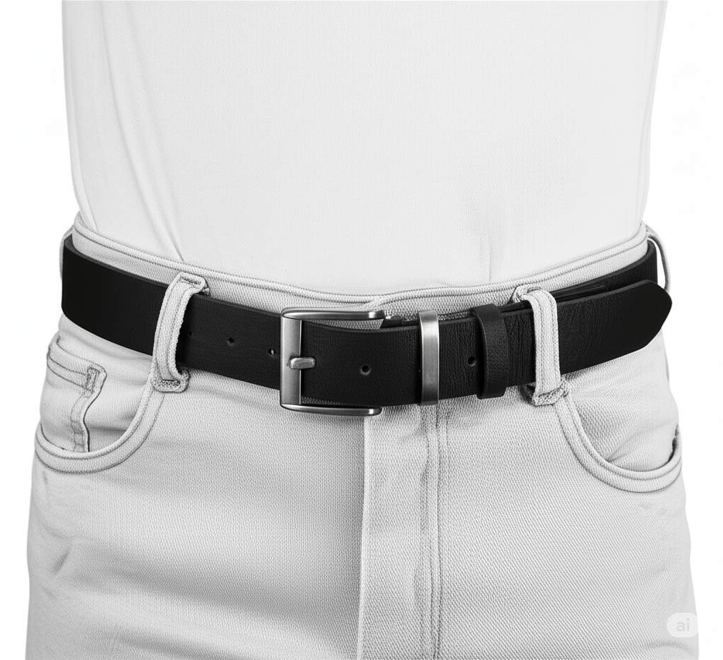B24 Black Basket Weave Belt