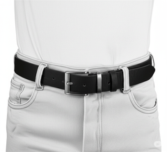 B24 Black Basket Weave Belt