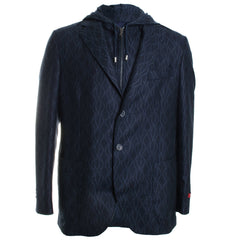 Navy Zip Out Hoodie Sport Coat