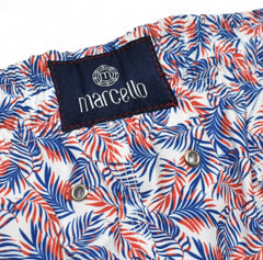 SW007 Navy-Red Foliage Swim Suit