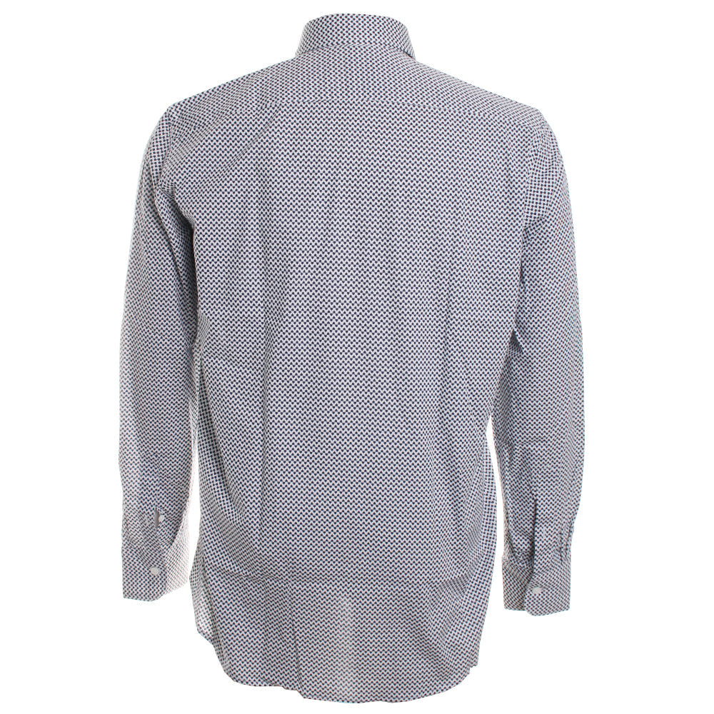 Canali Geometric Pattern Sport Shirt