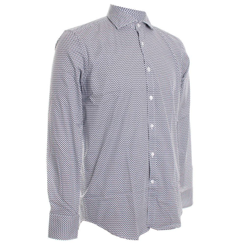 Canali Geometric Pattern Sport Shirt