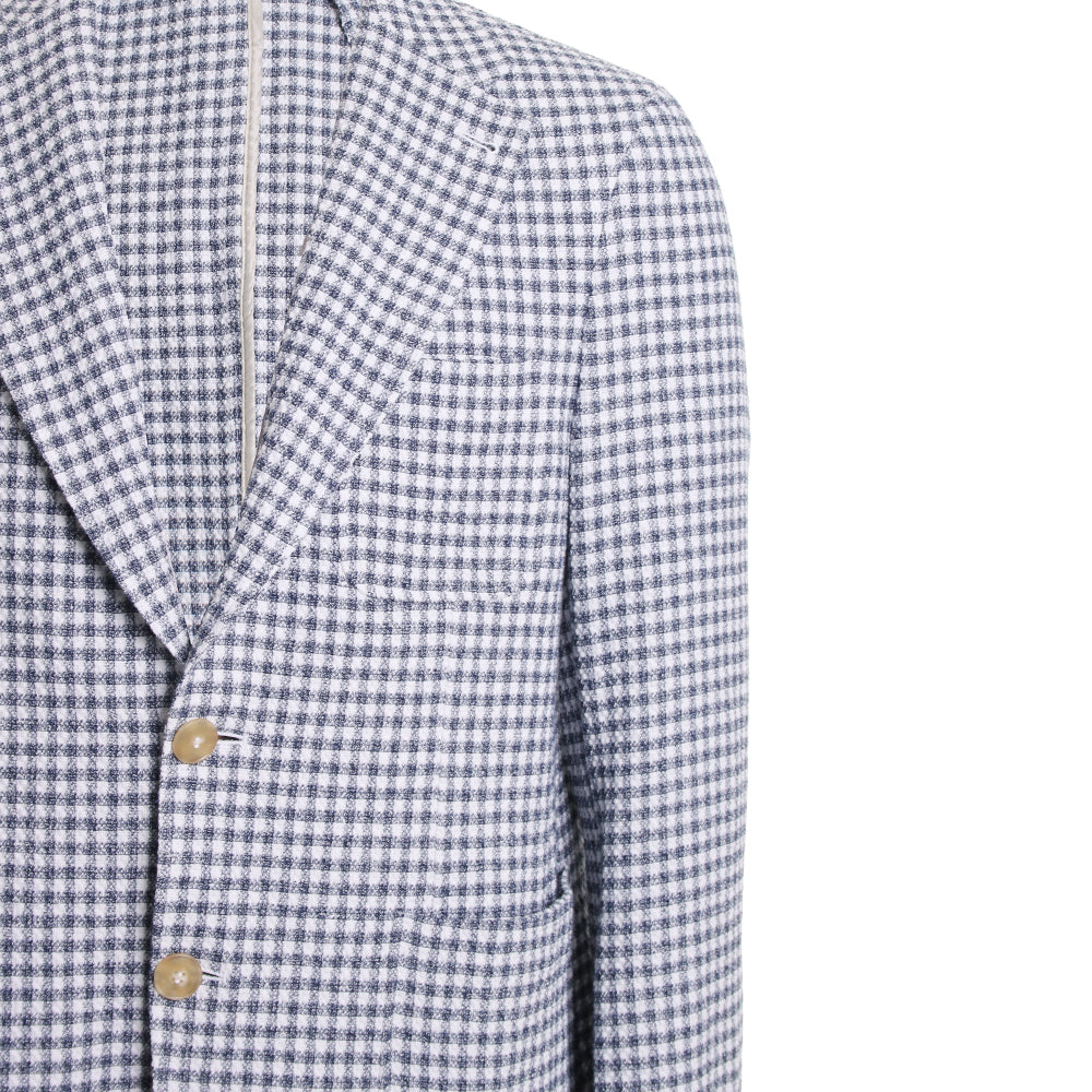 Navy Gingham Stretch Sportscoat
