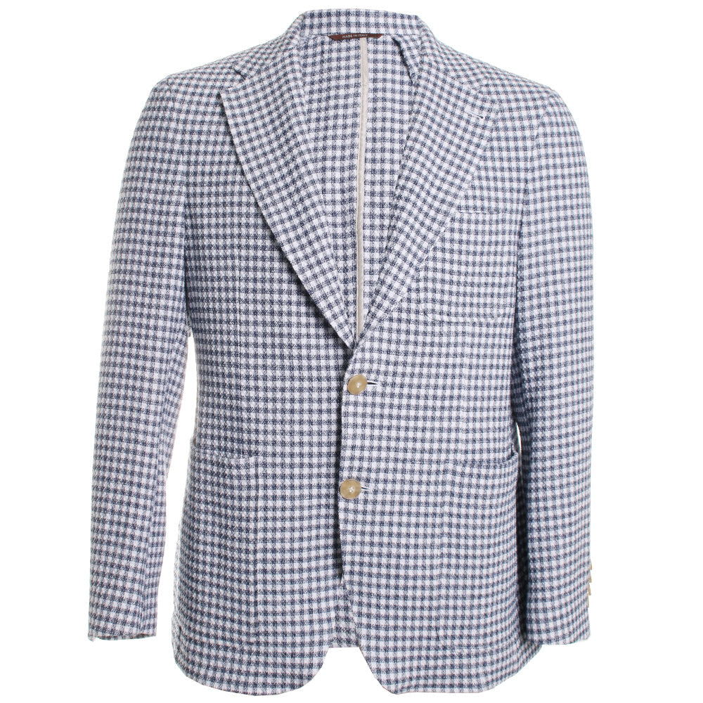 Navy Gingham Stretch Sportscoat