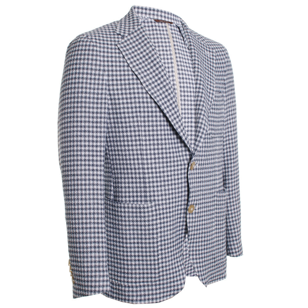 Navy Gingham Stretch Sportscoat