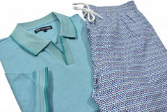 Micro Geometric Swim & Teal Polo