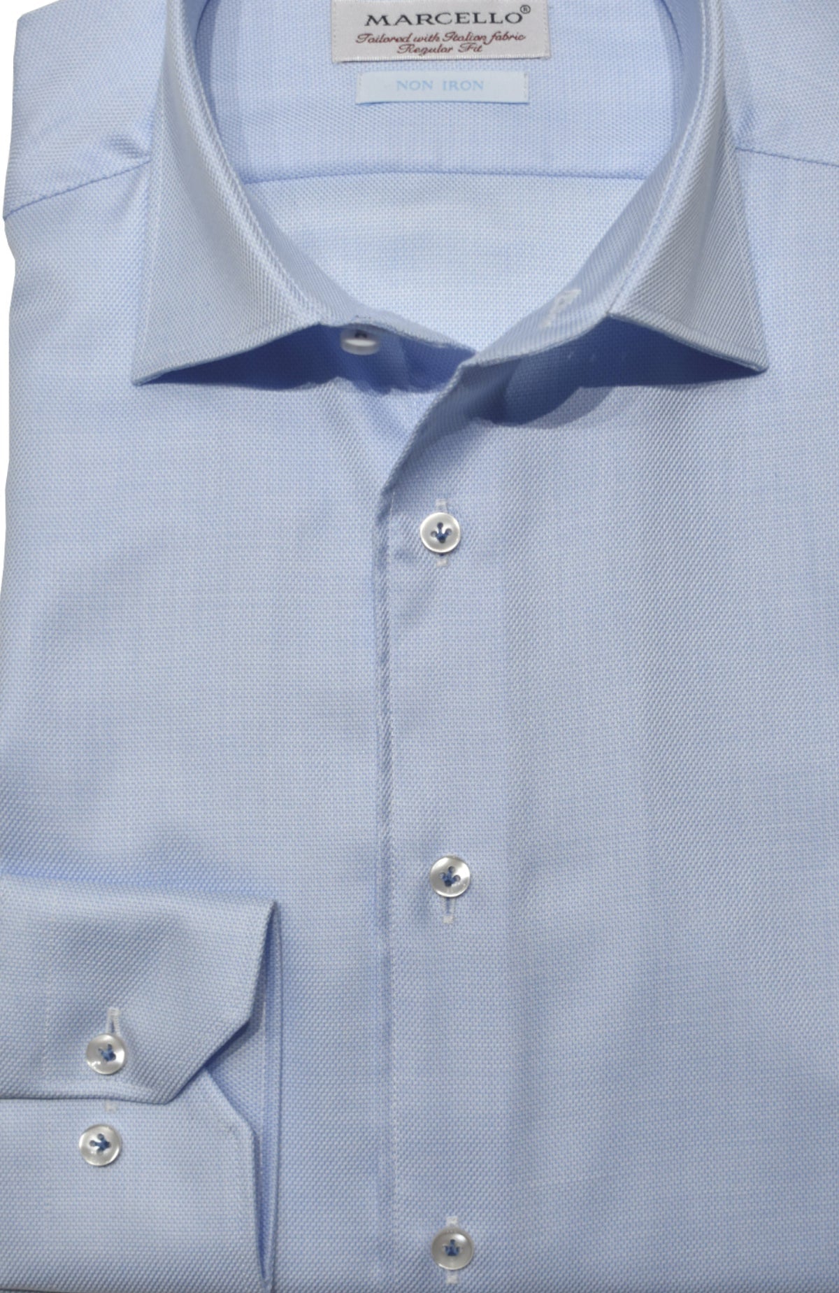 DS100B Blue Fine Piquet Dress Shirt