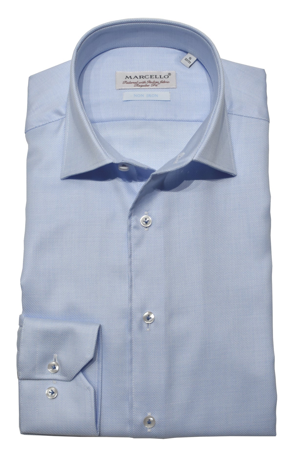 DS100B Blue Fine Piquet Dress Shirt