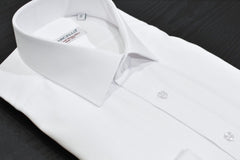 DS105 White Herringbone Dress Shirt
