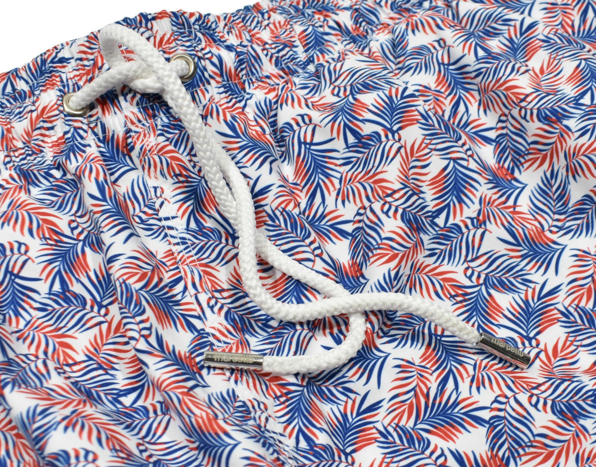 SW007 Navy-Red Foliage Swim Suit