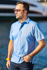 P228 Rose Royal Oxford Print Collar Polo