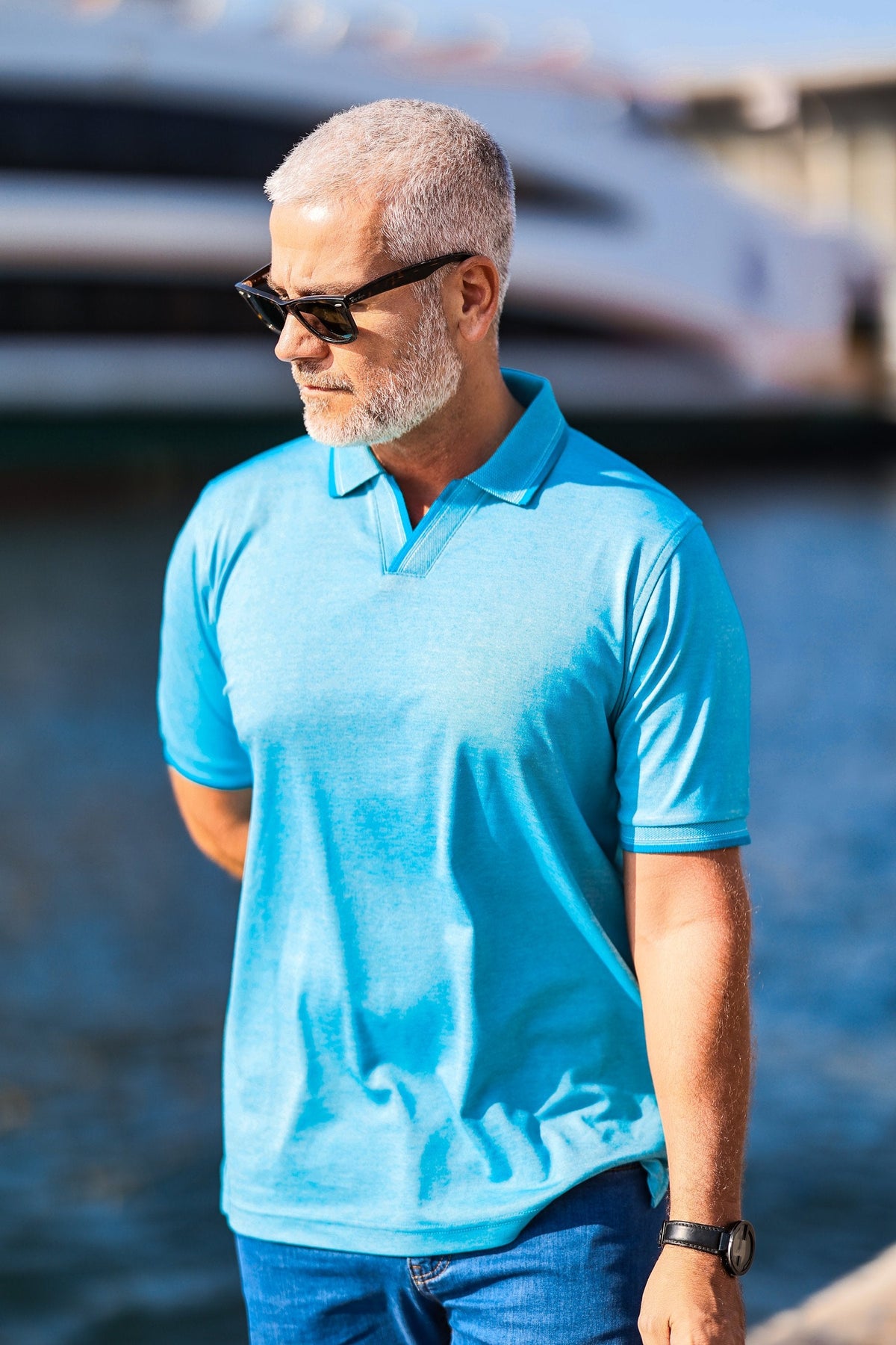 P229 Royal Oxford Open Collar Polo