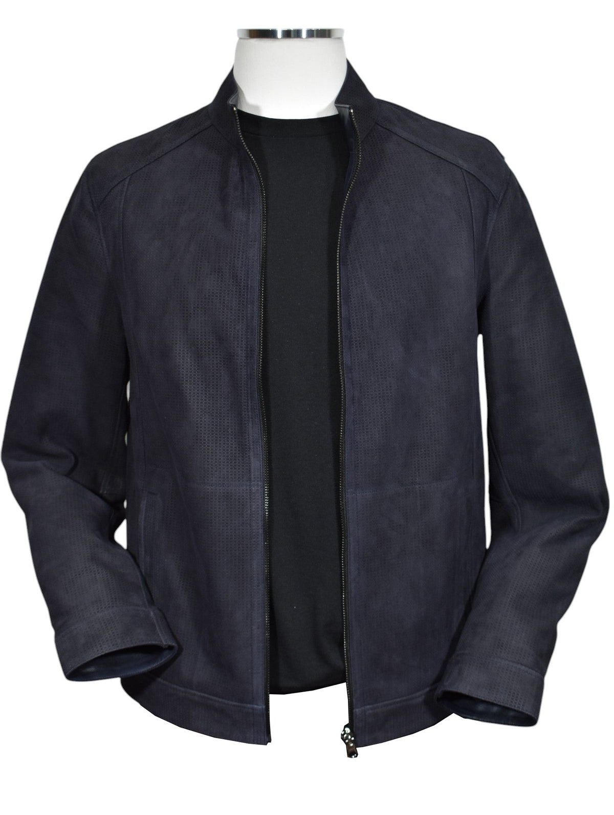 J227 Navy Reversible Suede/Leather Amalfi Coat