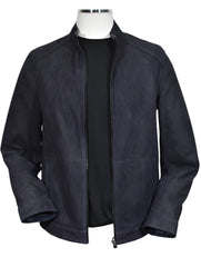 J227 Navy Reversible Suede/Leather Amalfi Coat