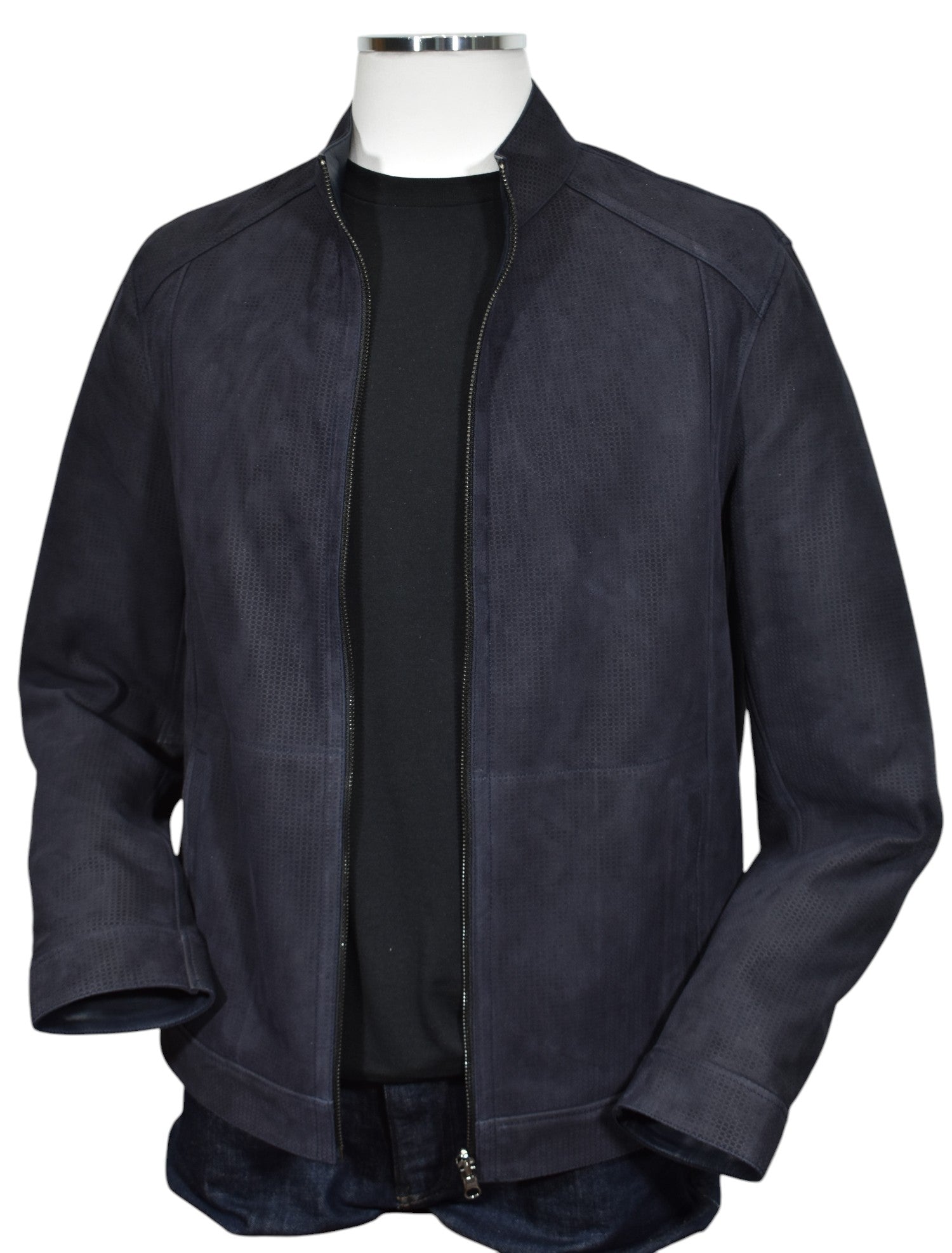 J227 Navy Reversible Suede/Leather Amalfi Coat