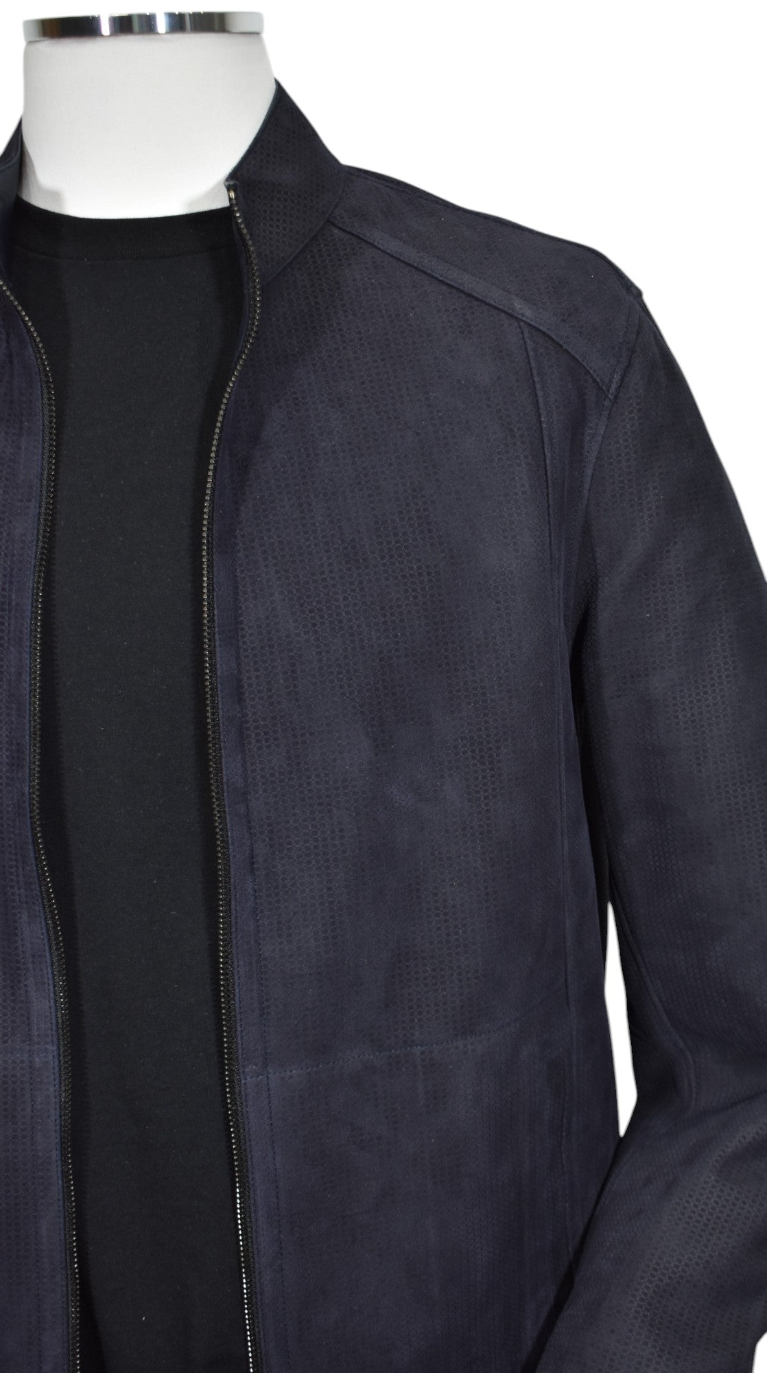 J227 Navy Reversible Suede/Leather Amalfi Coat
