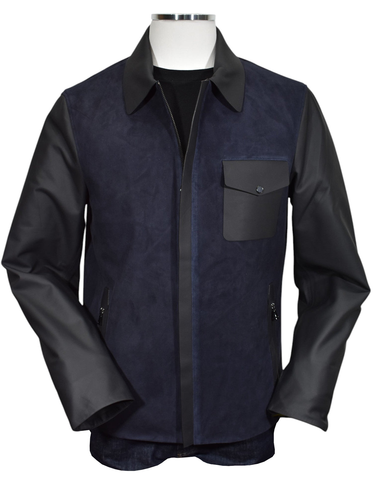 J235 Suede & Leather Engineered Coat