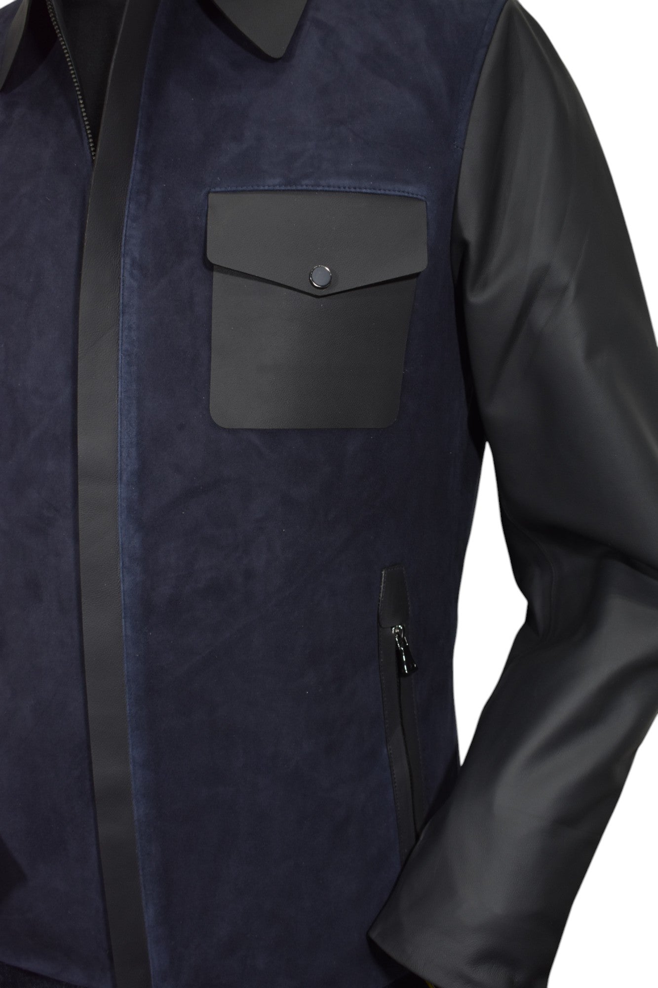 J235 Suede & Leather Engineered Coat