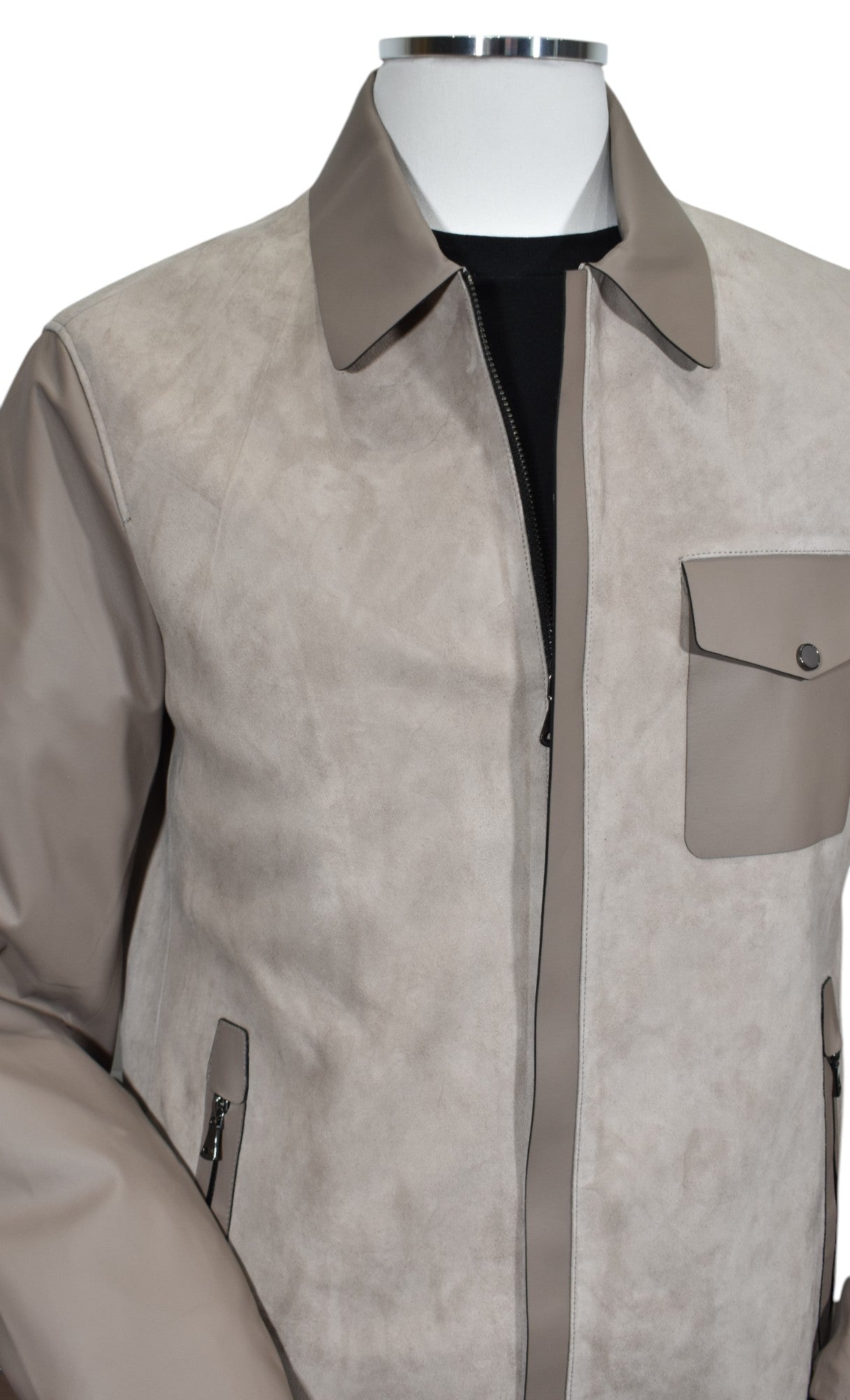 J235 Suede & Leather Engineered Coat