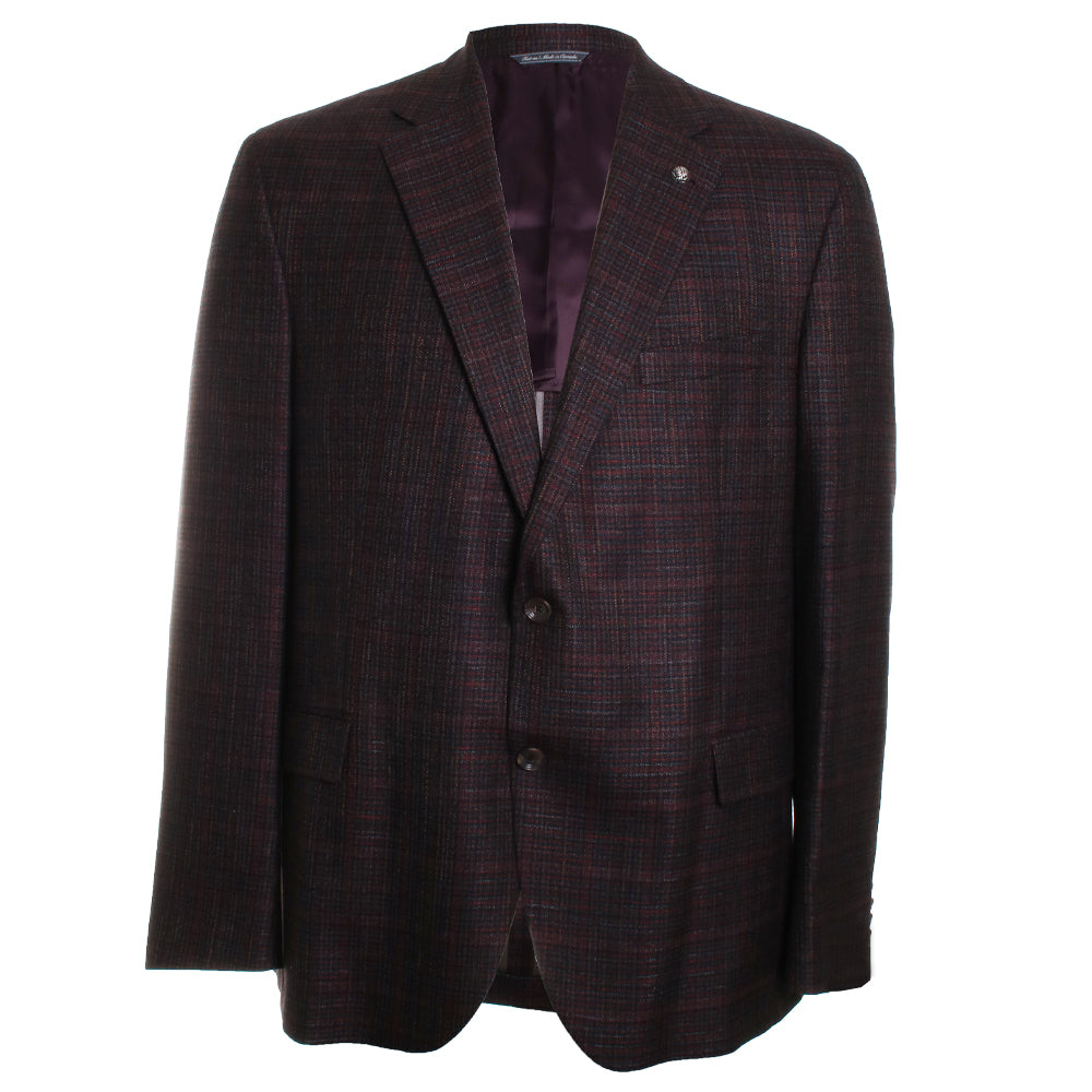 Midland Burgundy Plaid Sport Coat
