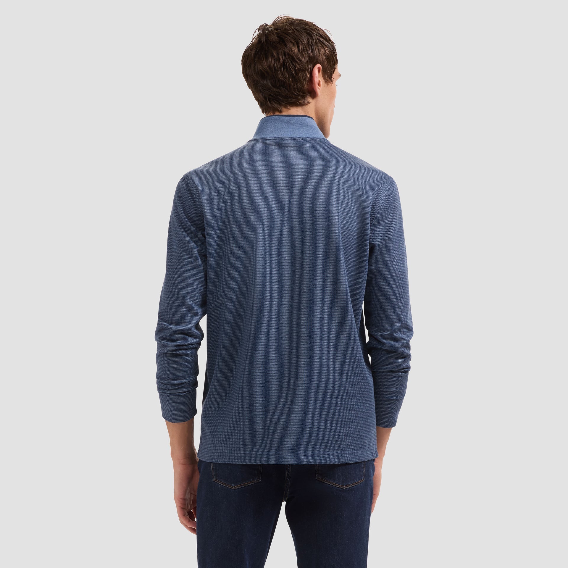 Performance Houndstooth Quarter-Zip Mock Neck Pullover