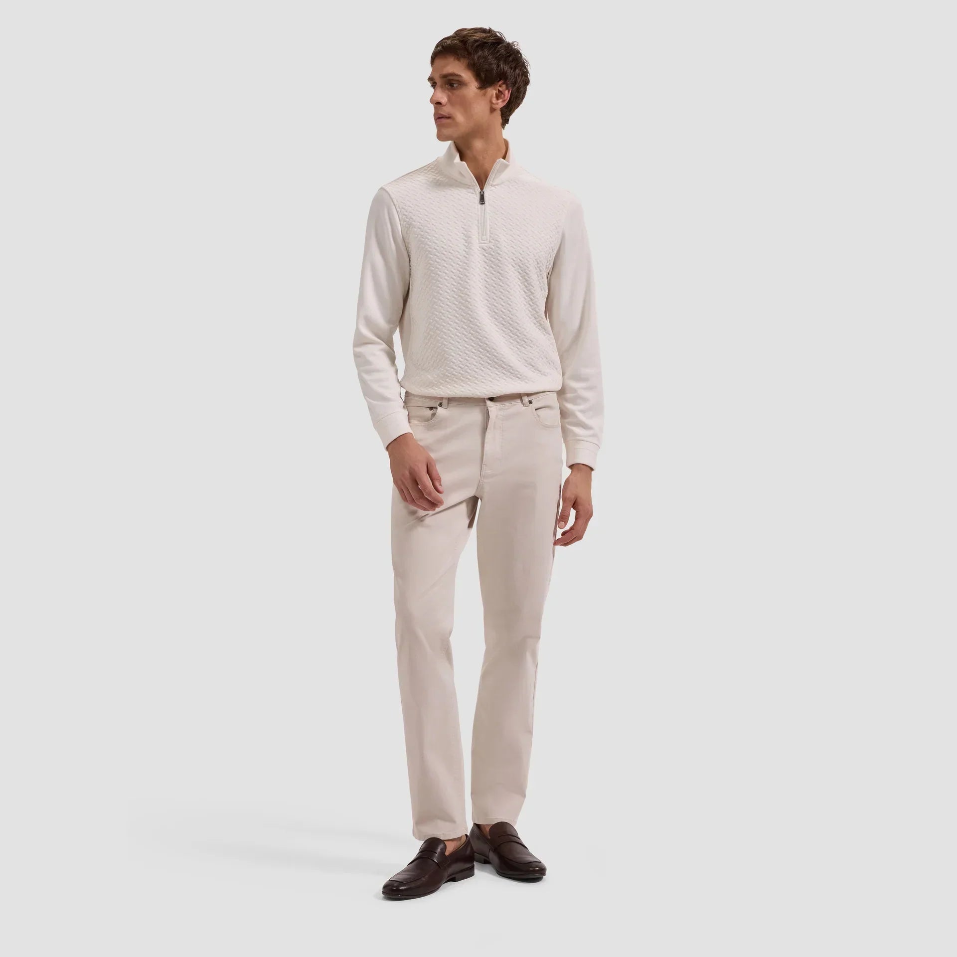 Performance Basketweave Quarter-Zip Mock Neck Pullover