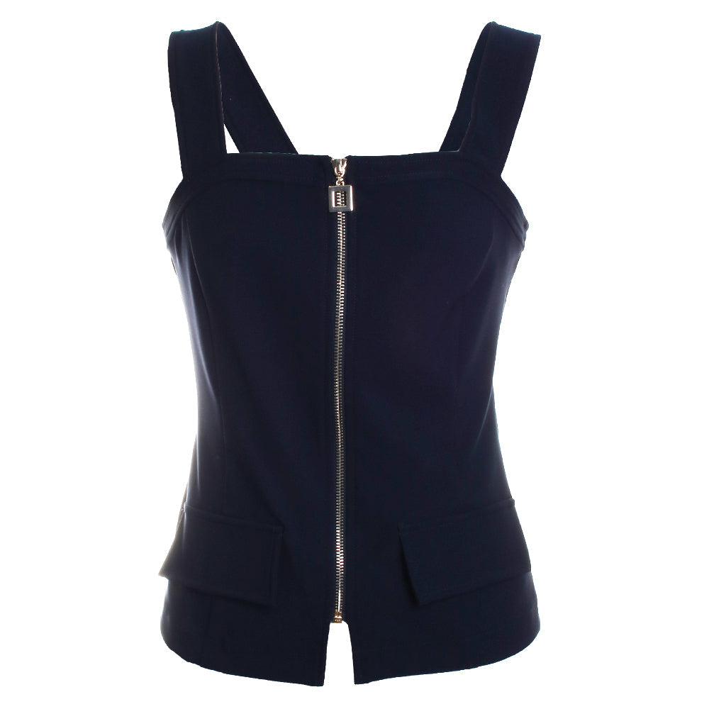 Fitted Peplum Zipper Top