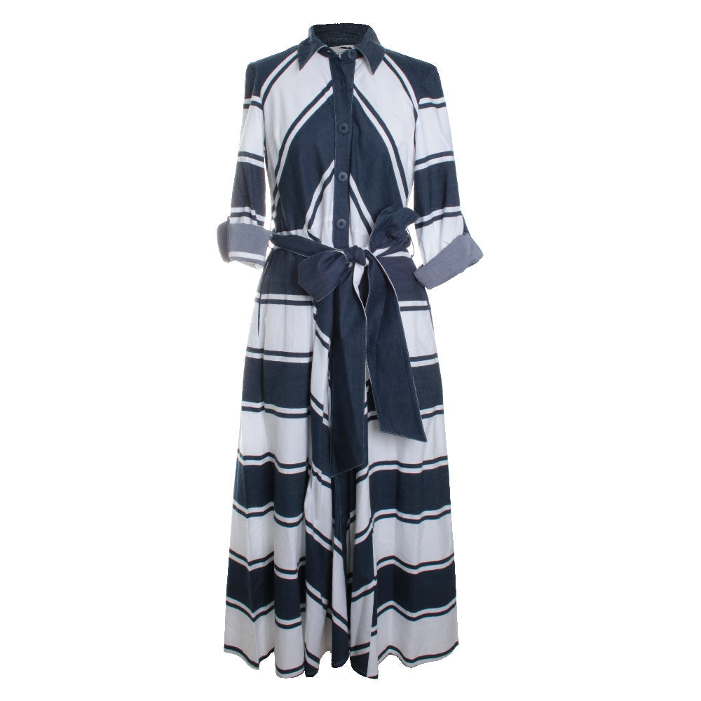 Casual Striped Maxi Dress