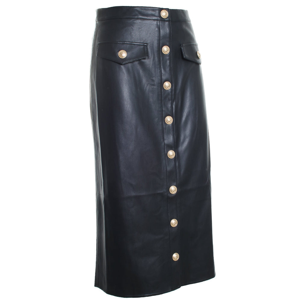 Milann Midi Snap Front Skirt