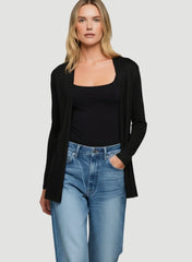 Stretch Linen Open Cardigan