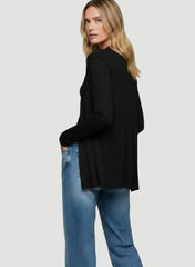 Stretch Linen Open Cardigan