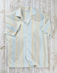 NI49424 Texture Big Print Variegated Stripe Camp Shirt