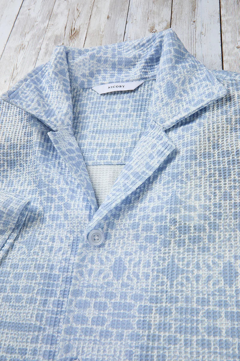 NI49426 Texture Big Print Camp Shirt