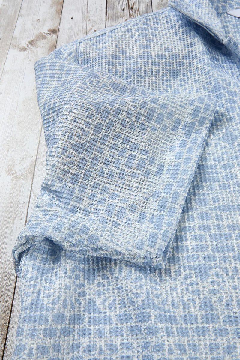 NI49426 Texture Big Print Camp Shirt