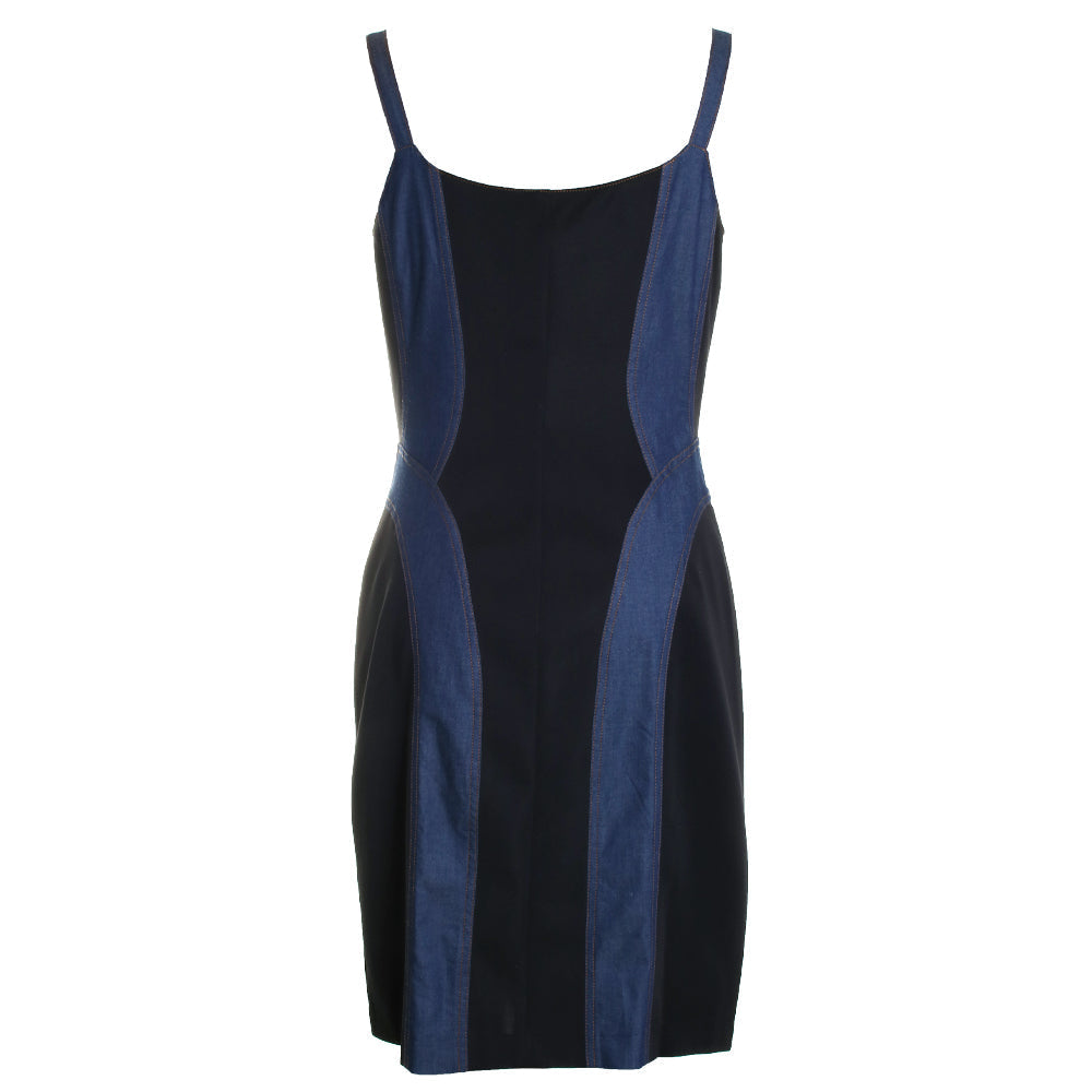 2 Tone Denim Zip Dress