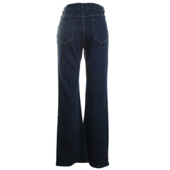Diagonal Button Trim Denim Jean