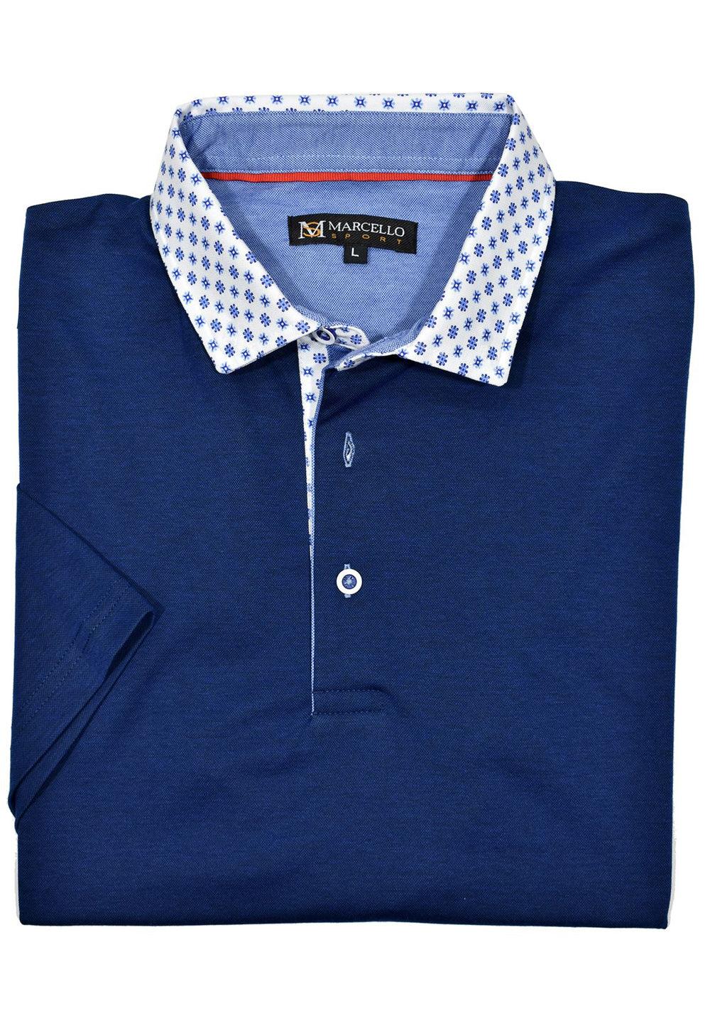 P104 Indigo Navy - Marcello Signature Collar Polo
