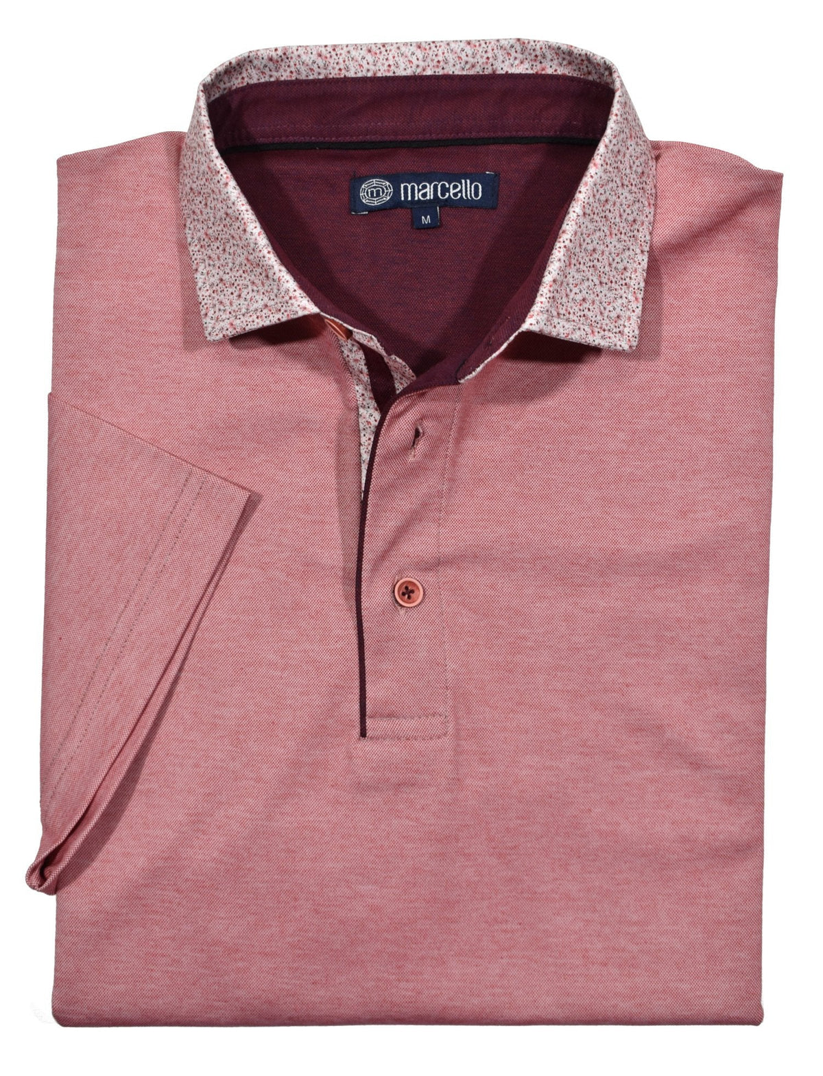 P228 Rose Royal Oxford Print Collar Polo