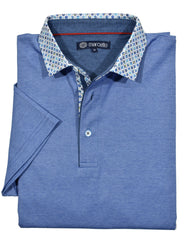 P228 Rose Royal Oxford Print Collar Polo