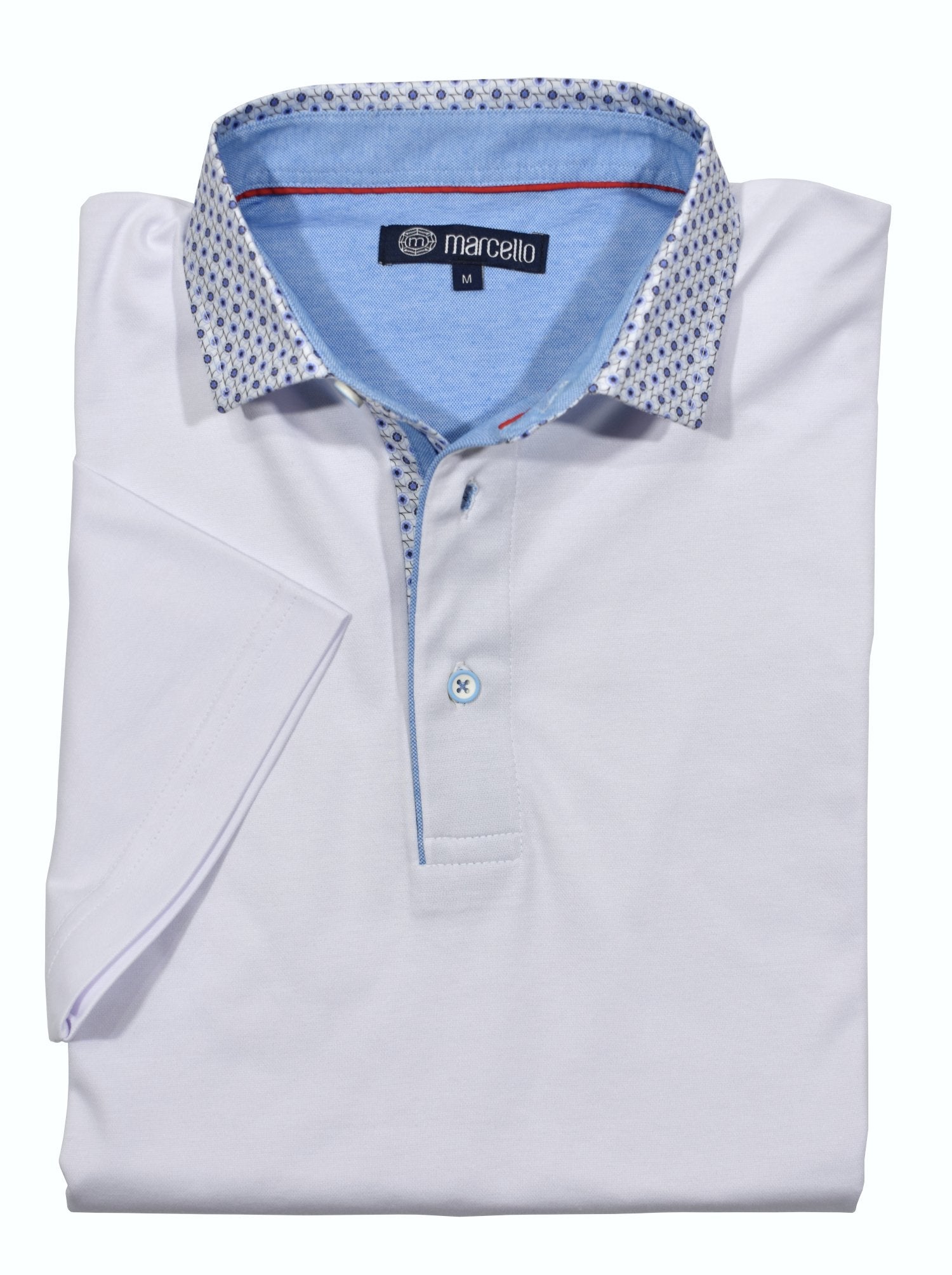 P228 Rose Royal Oxford Print Collar Polo